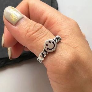 Smiley face ring, silver smiley face ring, smile ring, happy face ring